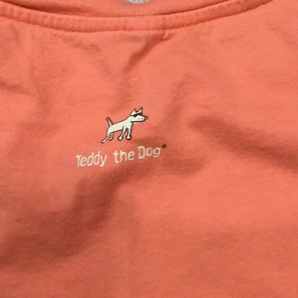 Pets Woman’s Teddy the Dog orange “My favorite Tea shirt”. Large. Gently worn - Picture 5 of 5